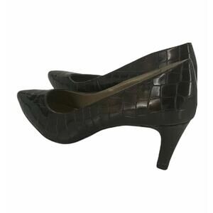 Bandolino Jossline Shoes Womens Size 8.5M Brown Printed Pointed Toe Pump Heels